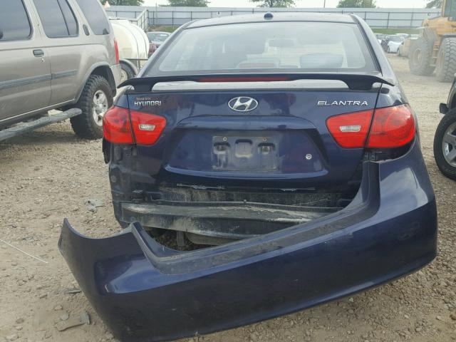 KMHDU46D39U630121 - 2009 HYUNDAI ELANTRA GL BLUE photo 9