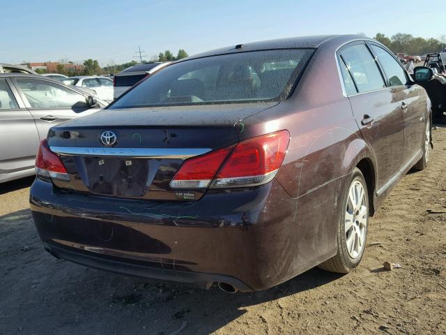 4T1BK3DB4CU452591 - 2012 TOYOTA AVALON BAS BURGUNDY photo 4