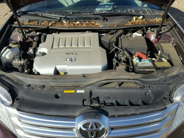 4T1BK3DB4CU452591 - 2012 TOYOTA AVALON BAS BURGUNDY photo 7