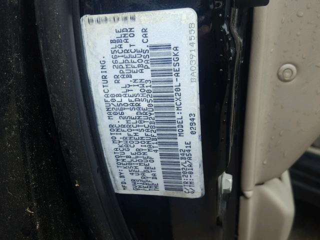 4T1BF28B2YU052013 - 2000 TOYOTA AVALON XL BLACK photo 10