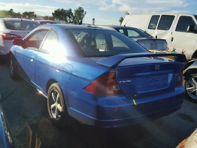 1HGEM22982L071614 - 2002 HONDA CIVIC EX BLUE photo 3