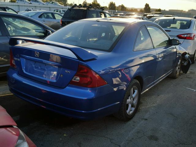 1HGEM22982L071614 - 2002 HONDA CIVIC EX BLUE photo 4