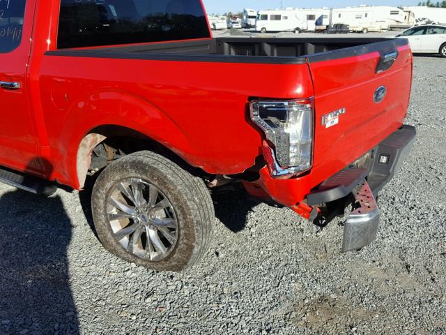 1FTEW1CF0GFC96512 - 2016 FORD F150 RED photo 9