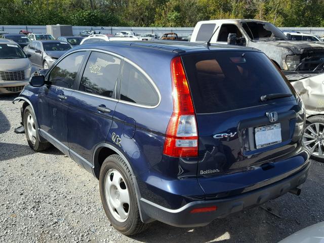 JHLRE383X8C025400 - 2008 HONDA CR-V LX BLUE photo 3