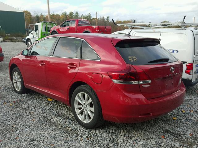 4T3ZA3BB4DU063723 - 2013 TOYOTA VENZA RED photo 3