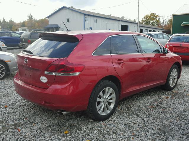 4T3ZA3BB4DU063723 - 2013 TOYOTA VENZA RED photo 4