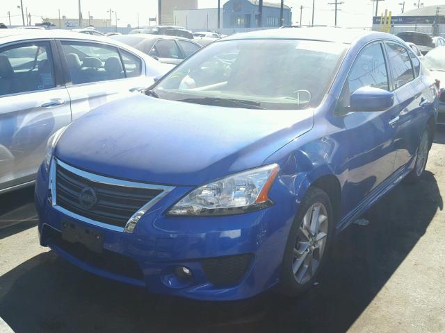 3N1AB7AP5EY271347 - 2014 NISSAN SENTRA BLUE photo 2