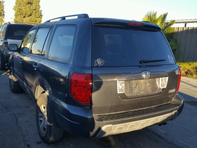 2HKYF18703H516228 - 2003 HONDA PILOT EXL GRAY photo 3