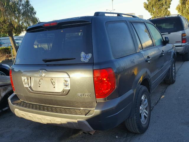 2HKYF18703H516228 - 2003 HONDA PILOT EXL GRAY photo 4