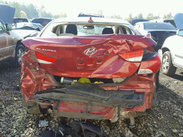 KMHDH4AE7CU214925 - 2012 HYUNDAI ELANTRA RED photo 9