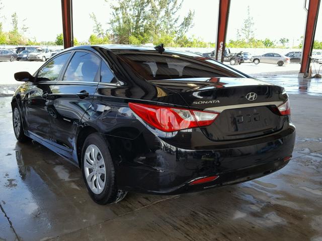 5NPEB4AC9CH455887 - 2012 HYUNDAI SONATA BLACK photo 3