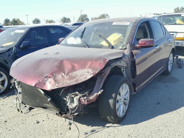 1HGCR2F86FA235728 - 2015 HONDA ACCORD EXL MAROON photo 2