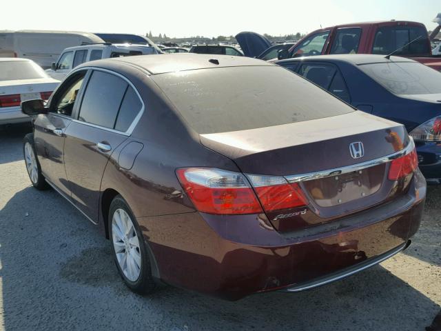 1HGCR2F86FA235728 - 2015 HONDA ACCORD EXL MAROON photo 3