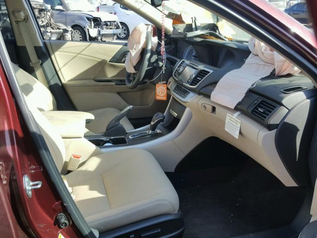1HGCR2F86FA235728 - 2015 HONDA ACCORD EXL MAROON photo 5