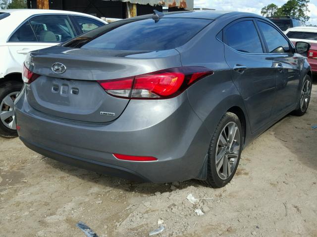 5NPDH4AE9EH507291 - 2014 HYUNDAI ELANTRA SE GRAY photo 4