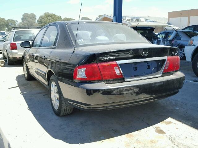 KNAGD126345367328 - 2004 KIA OPTIMA LX BLACK photo 3