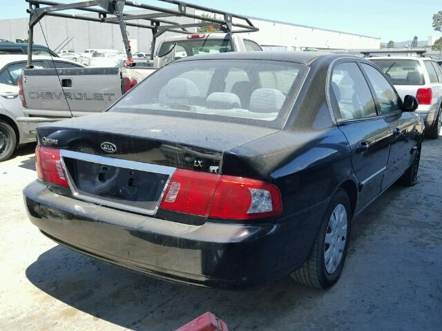 KNAGD126345367328 - 2004 KIA OPTIMA LX BLACK photo 4