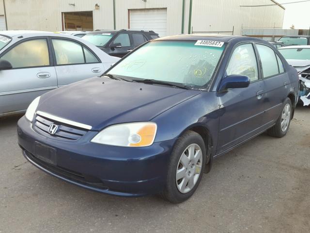 1HGES26832L038544 - 2002 HONDA CIVIC BLUE photo 2