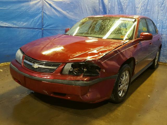 2G1WF52EX59330619 - 2005 CHEVROLET IMPALA RED photo 2