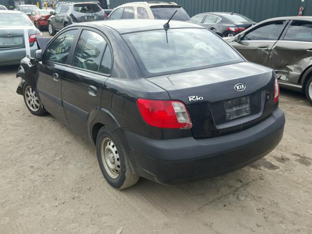 KNADE123366118417 - 2006 KIA RIO BLACK photo 3