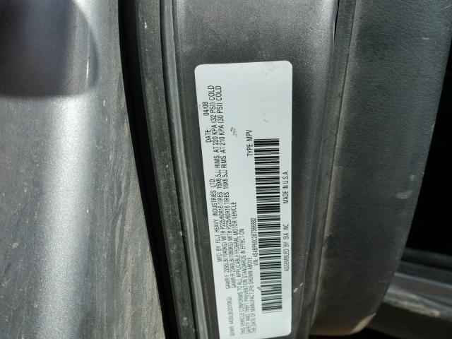 4S4BP60C287366882 - 2008 SUBARU OUTBACK GRAY photo 10