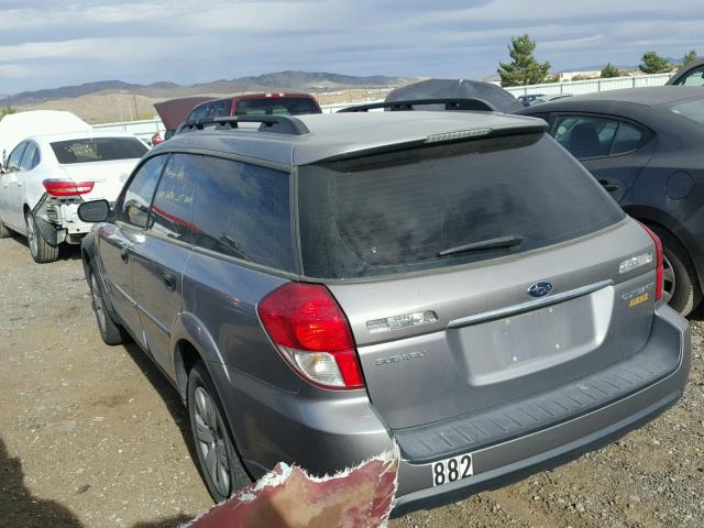 4S4BP60C287366882 - 2008 SUBARU OUTBACK GRAY photo 3