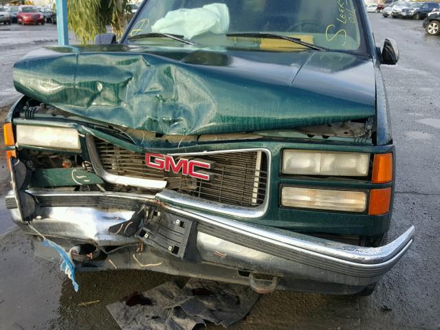 1GKEK13R5VJ737524 - 1997 GMC YUKON GREEN photo 9