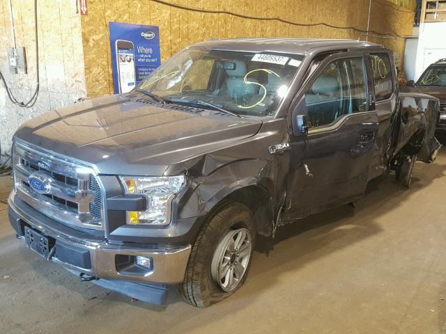 1FTEW1EG5HKD49087 - 2017 FORD F150 SUPER GRAY photo 2