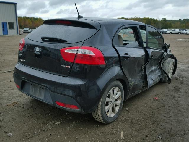 KNADN5A38C6021556 - 2012 KIA RIO EX BLACK photo 4