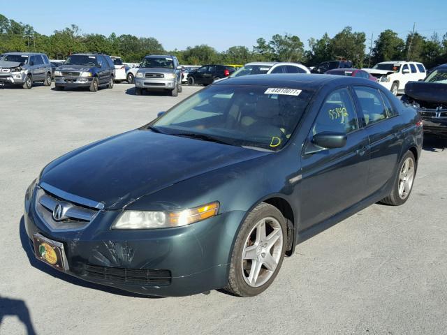 19UUA66275A018573 - 2005 ACURA TL GREEN photo 2