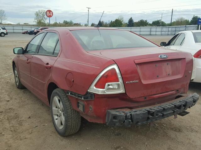 3FAHP07Z38R173161 - 2008 FORD FUSION SE RED photo 3