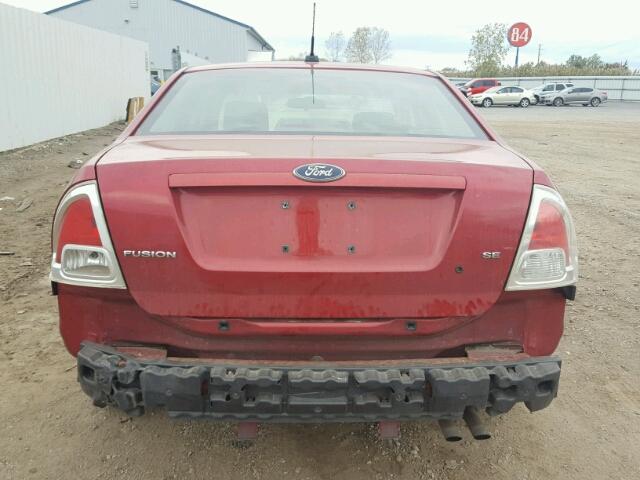 3FAHP07Z38R173161 - 2008 FORD FUSION SE RED photo 9