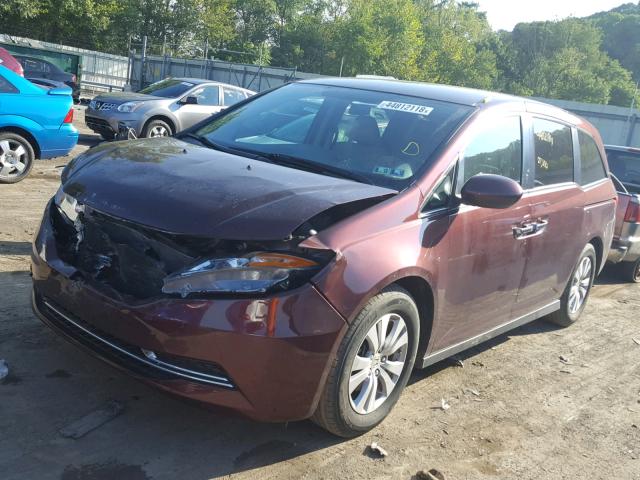 5FNRL5H38GB122076 - 2016 HONDA ODYSSEY SE MAROON photo 2