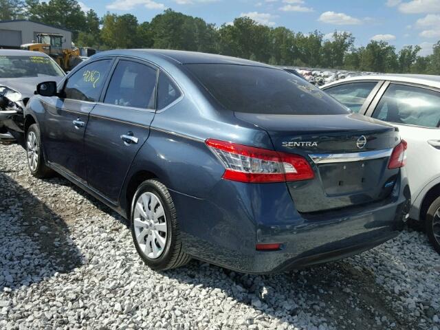 3N1AB7AP4EY253440 - 2014 NISSAN SENTRA S BLUE photo 3