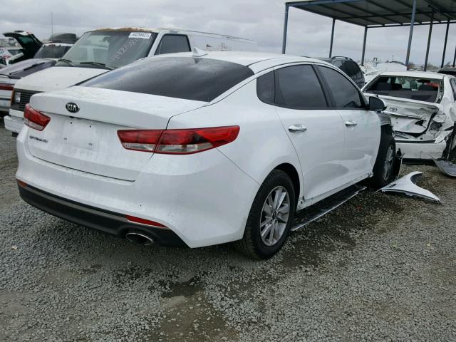 5XXGT4L33HG145546 - 2017 KIA OPTIMA LX WHITE photo 4