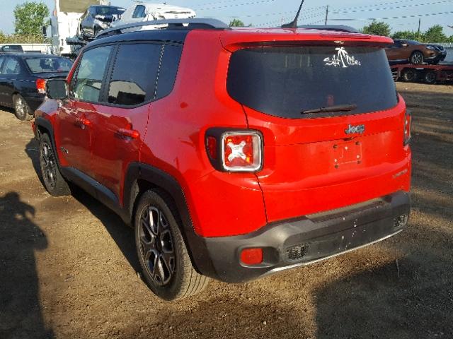 ZACCJADT9FPC20339 - 2015 JEEP RENEGADE L RED photo 3