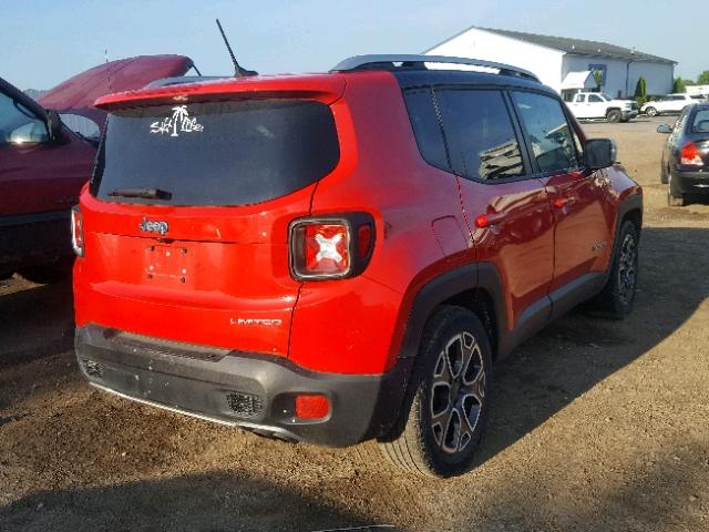 ZACCJADT9FPC20339 - 2015 JEEP RENEGADE L RED photo 4