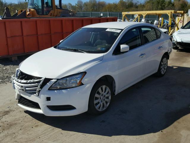 3N1AB7APXFL653162 - 2015 NISSAN SENTRA S WHITE photo 2