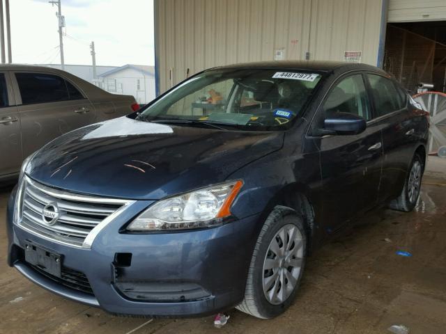 3N1AB7AP1EY209282 - 2014 NISSAN SENTRA S BLUE photo 2