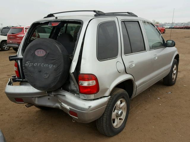 KNDJB723625110328 - 2002 KIA SPORTAGE SILVER photo 4