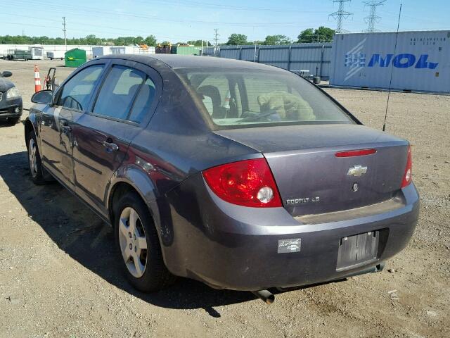 1G1AK55F267791052 - 2006 CHEVROLET COBALT LS GRAY photo 3