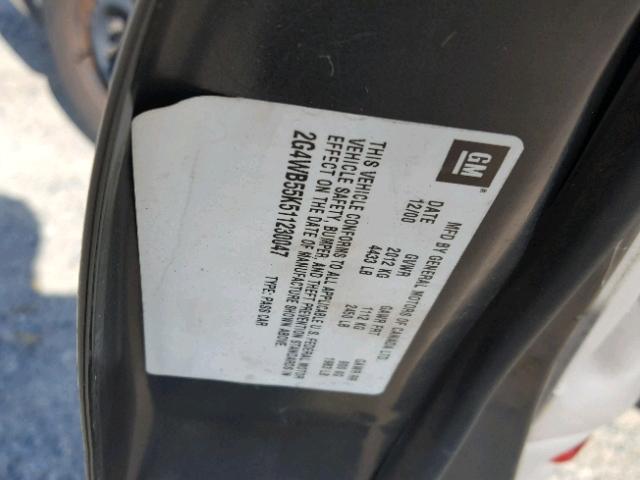 2G4WB55K511230047 - 2001 BUICK REGAL LS 灰色 照片 10