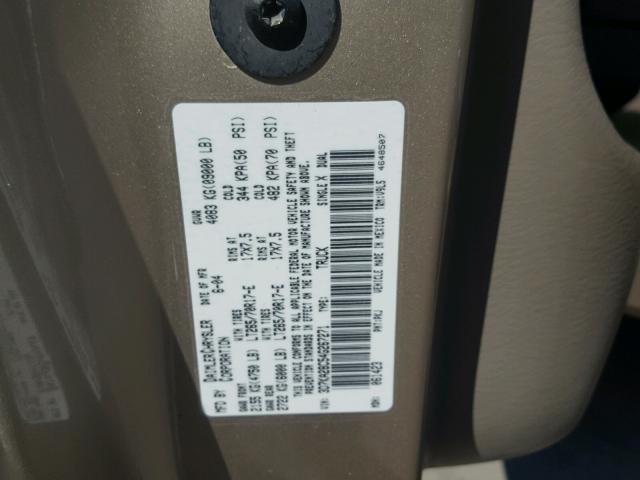 3D7KA28C54G267271 - 2004 DODGE RAM 2500 S GOLD photo 10