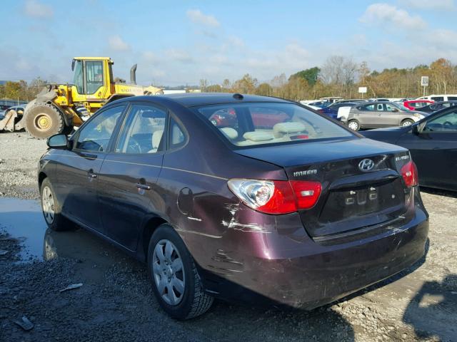 KMHDU46D48U416219 - 2008 HYUNDAI ELANTRA GL PURPLE photo 3