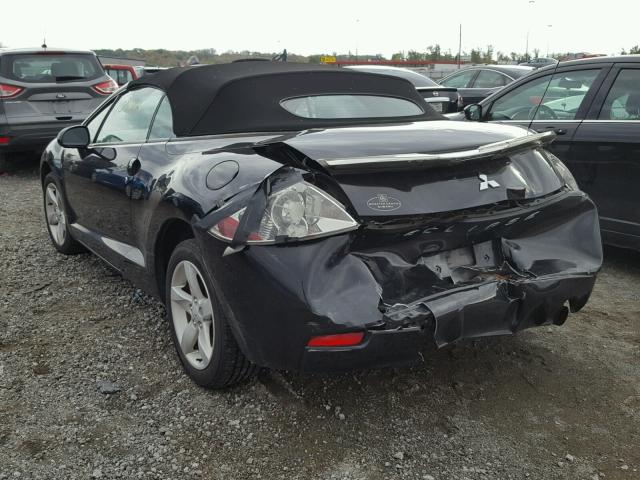 4A3AL25F97E013232 - 2007 MITSUBISHI ECLIPSE BLACK photo 3