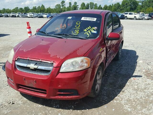 KL1TD56697B063789 - 2007 CHEVROLET AVEO BASE Қызыл фото 2
