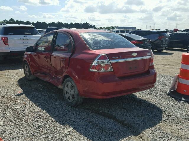 KL1TD56697B063789 - 2007 CHEVROLET AVEO BASE Қызыл фото 3
