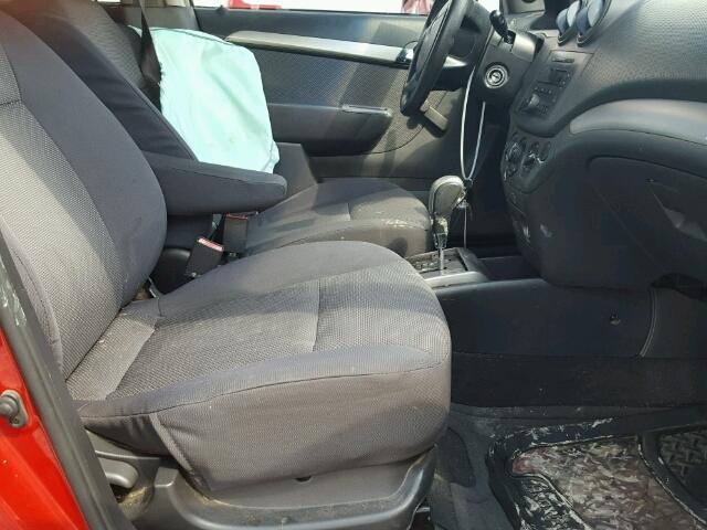 KL1TD56697B063789 - 2007 CHEVROLET AVEO BASE Қызыл фото 5