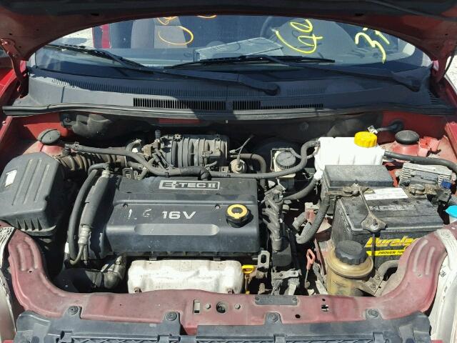 KL1TD56697B063789 - 2007 CHEVROLET AVEO BASE Қызыл фото 7