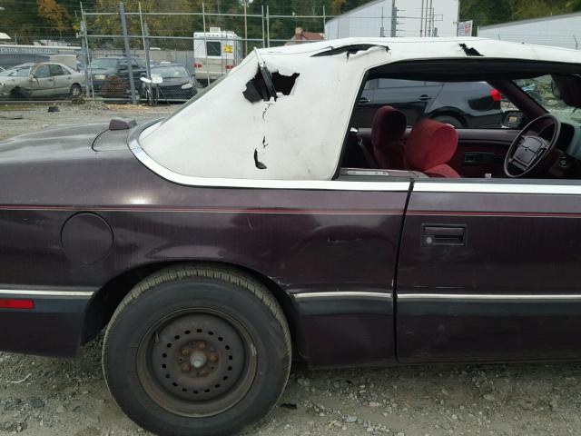 1C3XJ453XLG435307 - 1990 CHRYSLER LEBARON 紫色 照片 9